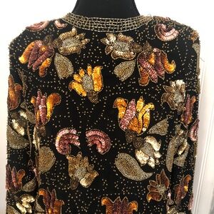 Embellished 100% Silk Floral  Top
